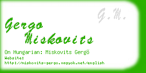 gergo miskovits business card