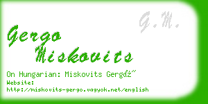 gergo miskovits business card
